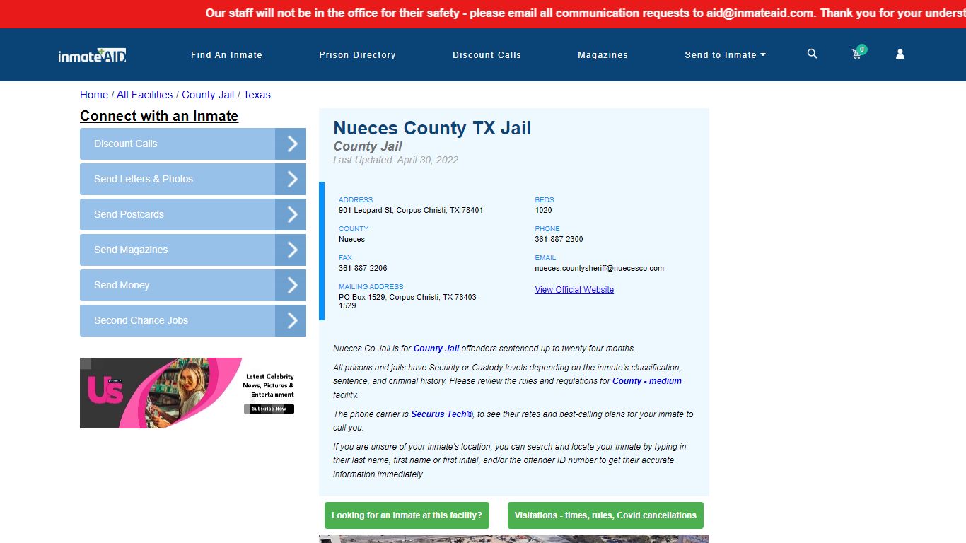 Nueces County TX Jail - Inmate Locator - Corpus Christi, TX