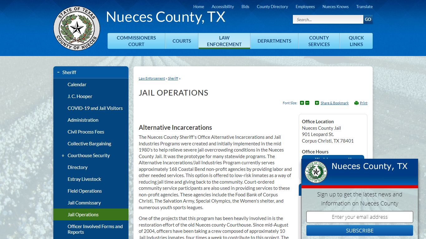 Jail Operations - Nueces County, Texas